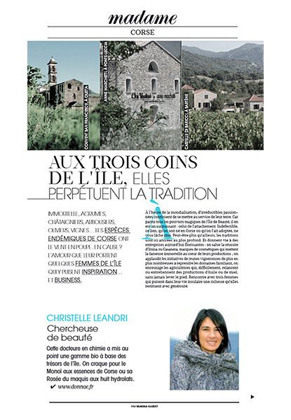 donna è parution presse Madame FIGARO