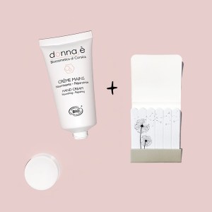 Our Offers: donna è organic hand cream and its mini nails files